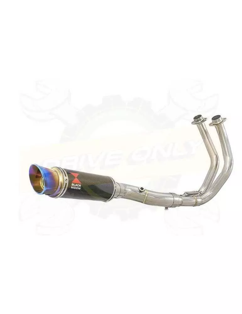 Tracer 700 2014 - 2019 Passage Bas Décatalyseur Ligne complète & Silencieux GP Rond En Carbone + Canule en Inox Anodisé 230m