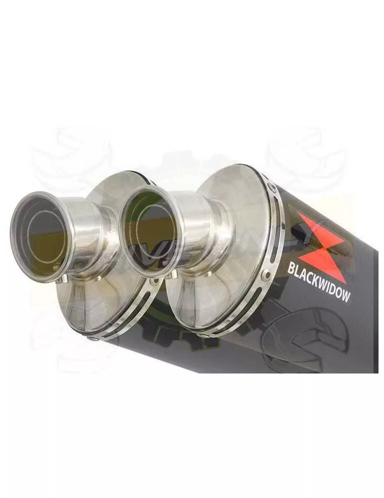 TDM 900 2-2 Silencieux Kit & Silencieux Ovale Noir En Inox 400mm