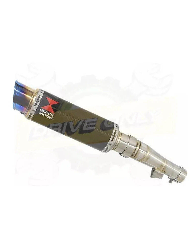 Honda NC 700 S (RC61) 2012-2014 Kit Silencieux: Silencieux Rond GP Style Carbone 230mm + Inox Anodisé Tip