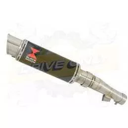 Honda NC 700 S (RC61) 2012-2014 Kit Silencieux: Silencieux Rond GP Style Noir Inox 230mm