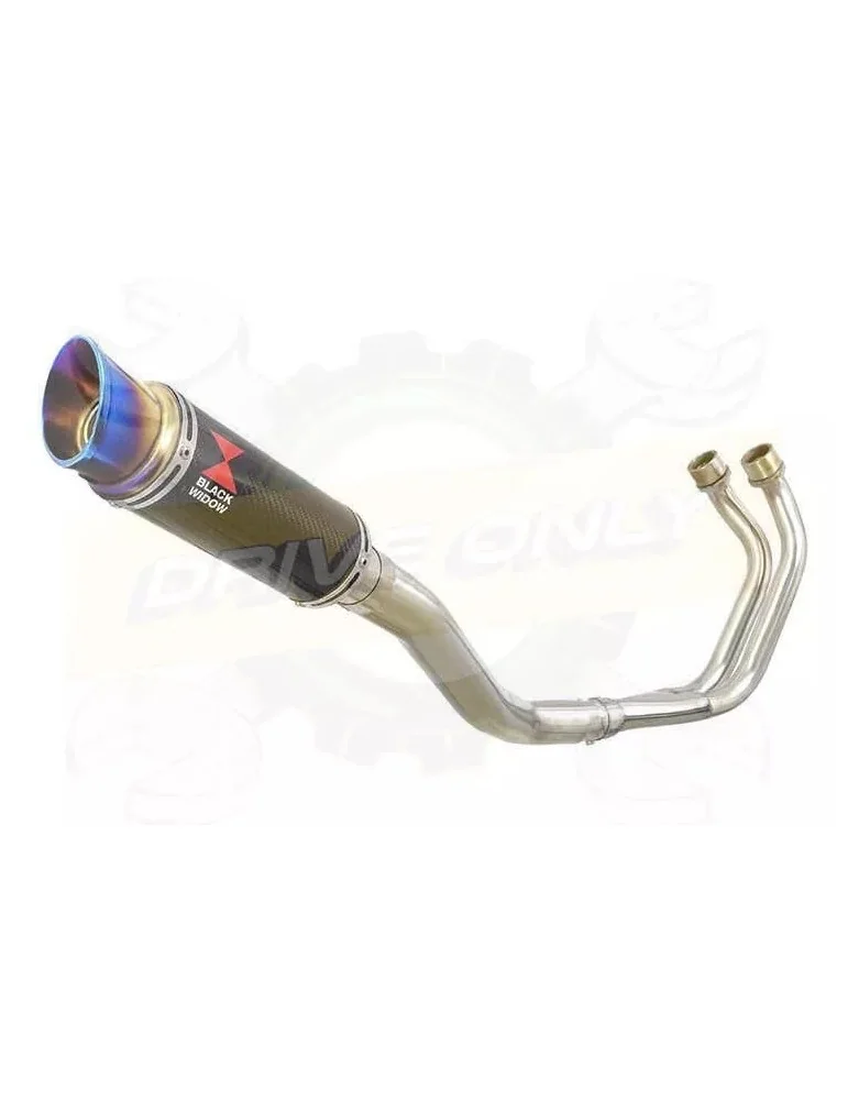 YAMAHA TDM 850 4EP / 3VD 1991 - 2001 2-1 Ligne complète & Silencieux Rond GP En Carbone + Canule En Inox Anodisé 230mm