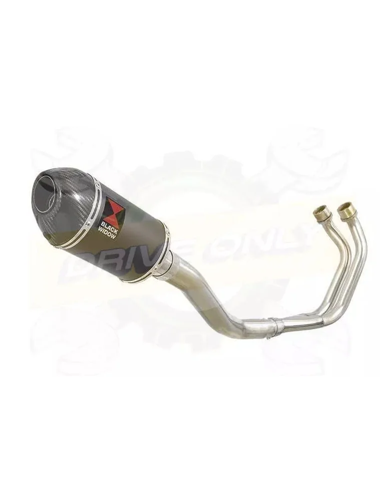 YAMAHA TDM 850 4EP / 3VD 1991 - 2001 2-1 Ligne complète & Silencieux Ovale Noir En Inox + Canule en Carbone 200mm