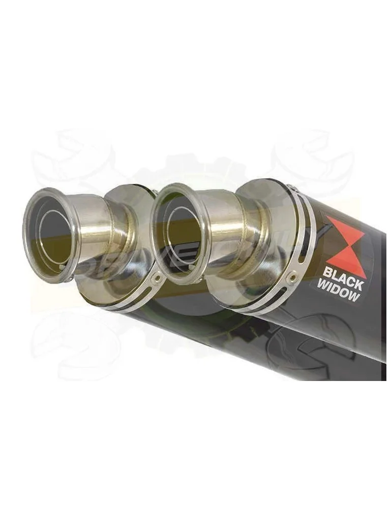 TDM 900 2-2 Silencieux Kit & Silencieux Rond Noir En Inox 350mm