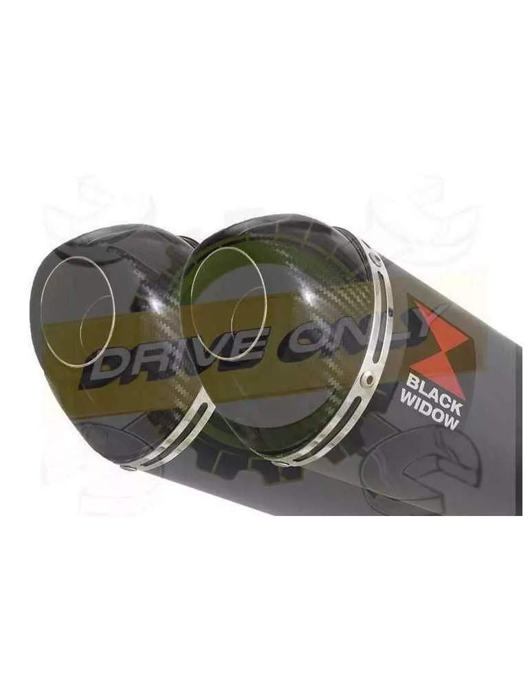 TDM 900 2-2 Silencieux Kit & Silencieux Ovale Noir En Inox + Canule en Carbone 200mm