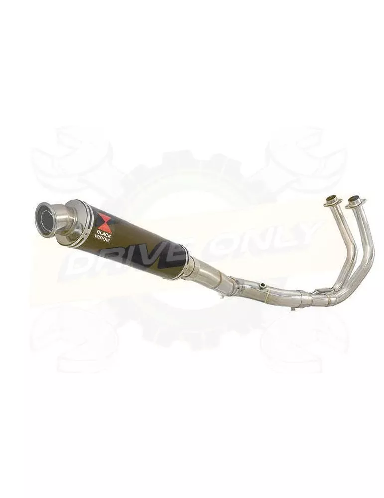 XSR700 XSR 700 2015 -2019  2-1 Décatalyseur Ligne complète & Silencieux Rond Noir En Inox 350mm