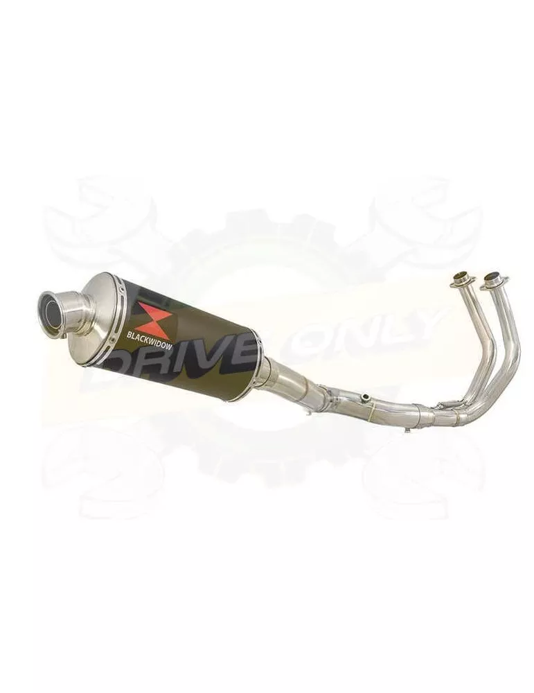 XSR700 XSR 700 2015 -2019 2-1 Décatalyseur Ligne complète & Silencieux Ovale Noir En Inox 300mm