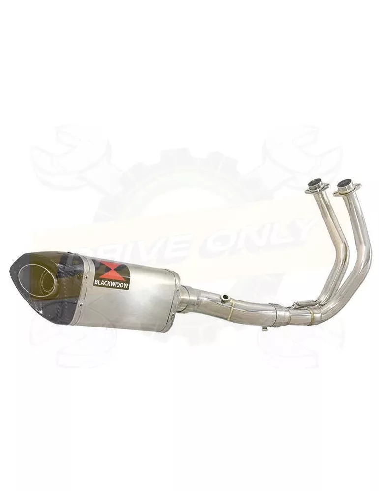 XSR700 XSR 700 2015 -2019 Passage Bas Décatalyseur Ligne complète & Silencieux Tri Ovale en Inox + Canule en Carbone 250mm