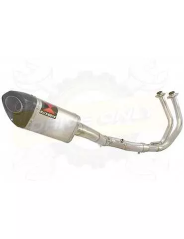 XSR700 XSR 700 2015 -2019 2-1 Décatalyseur Ligne complète & Silencieux Tri Ovale en Inox + Canule en Carbone 250mm
