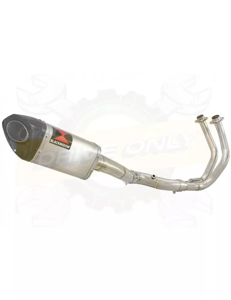 XSR700 XSR 700 2015 -2019 2-1 Décatalyseur Ligne complète & Silencieux Tri Ovale en Inox + Canule en Carbone 250mm