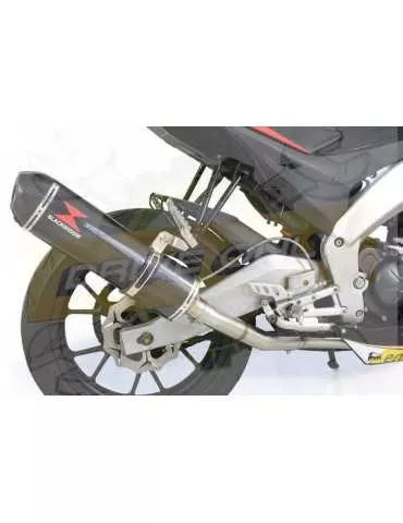 APRILIA RS4 125 2011 - 2018 Ligne complètes & Ovale En Carbone Silencieux + En Carbone Tip 400mm
