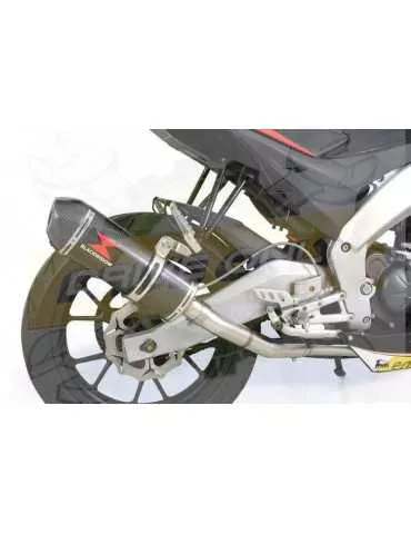 APRILIA RS4 125 2011 - 2018 Ligne complètes & Ovale En Carbone Silencieux + En Carbone Tip 300mm