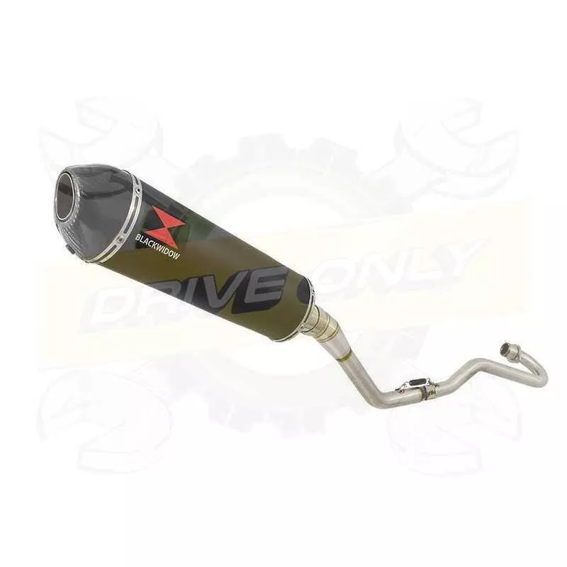 XR125 XR125L 2003-2010 Ligne complète & Silencieux Ovale Noir En Inox + Carbone 400mm