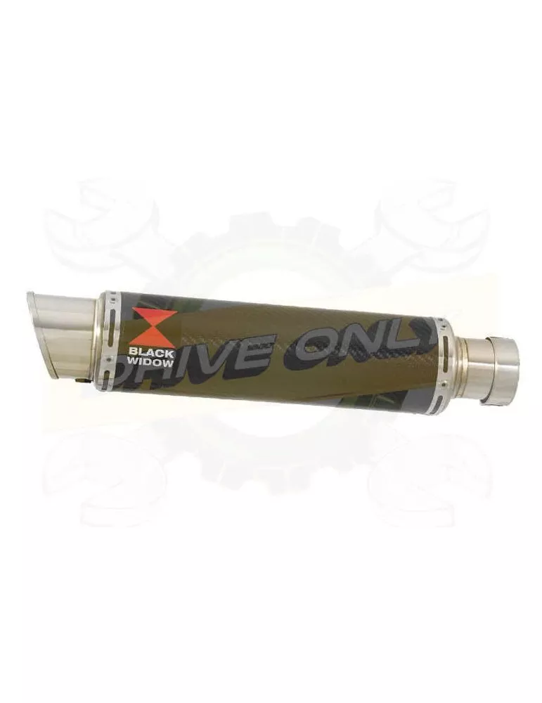 350mm Round GP Style Carbon Fibre Slip On Silencer