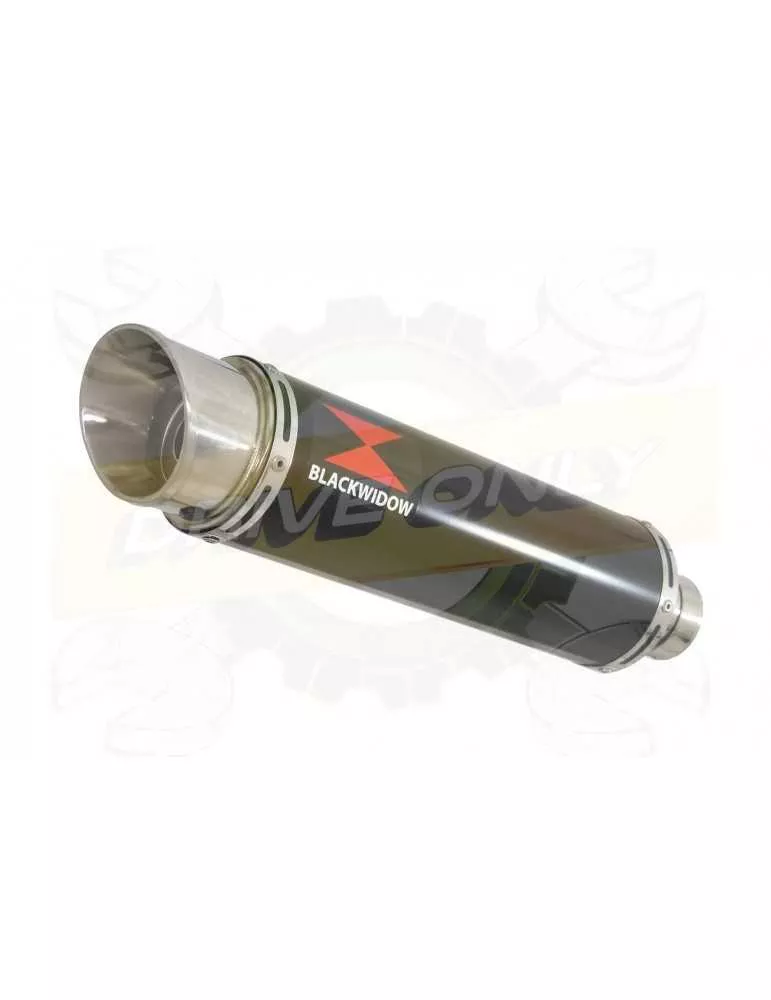 ZX10R Decata / Tube de raccord & Silencieux GP Rond Noir En Inox 360mm