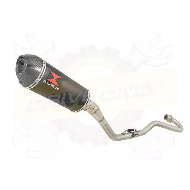 XR125 XR125L 2003-2010 Ligne complète & Silencieux Ovale Noir En Inox + Carbone 300mm