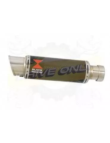 230mm Round GP Style Carbon Fibre Slip On Silencer with Titanium Ends