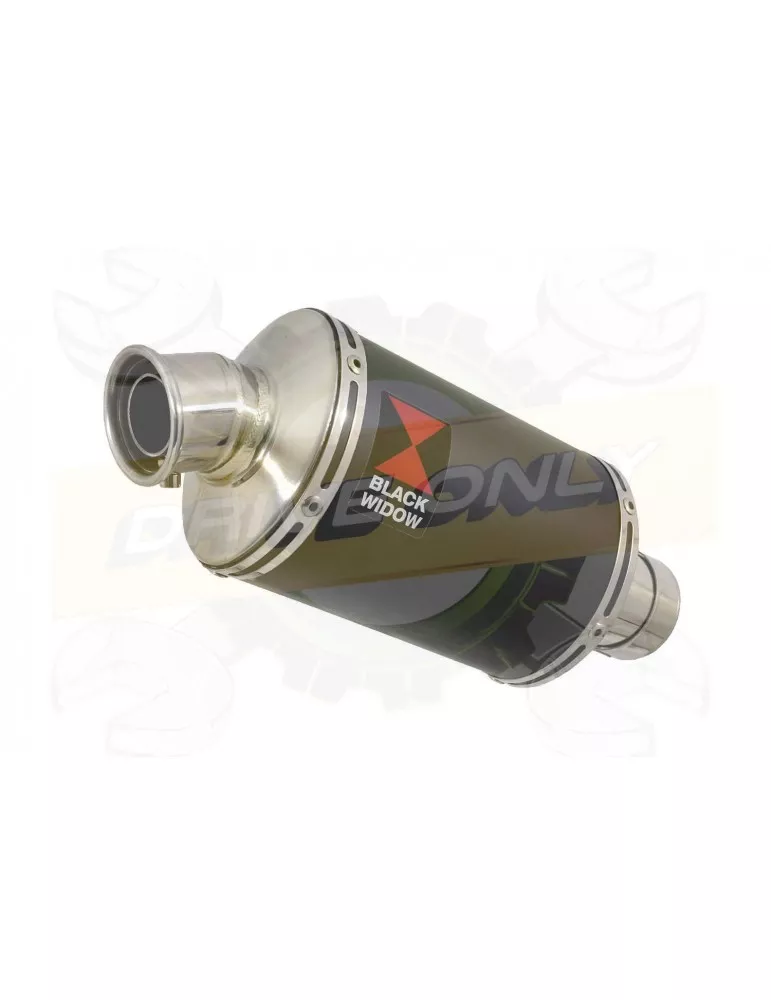 ZX10R Decata / Tube de raccord & Silencieux Ovale Noir En Inox 230mm