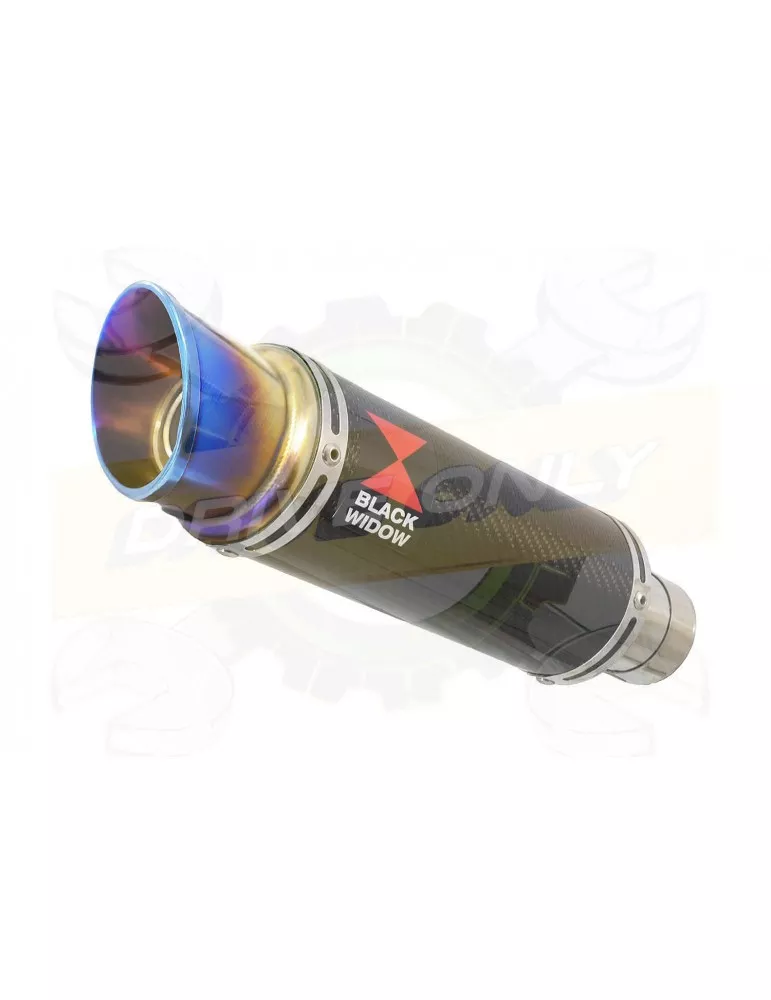 ZX10R Decata / Tube de raccord & Silencieux GP Rond En Carbone & Canule en Inox Anodisé 230mm