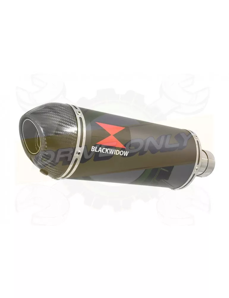 FZ-1S FZ-1 S Tube de raccord et Silencieux Ovale Noir en Inox + Canule En Carbone 300mm