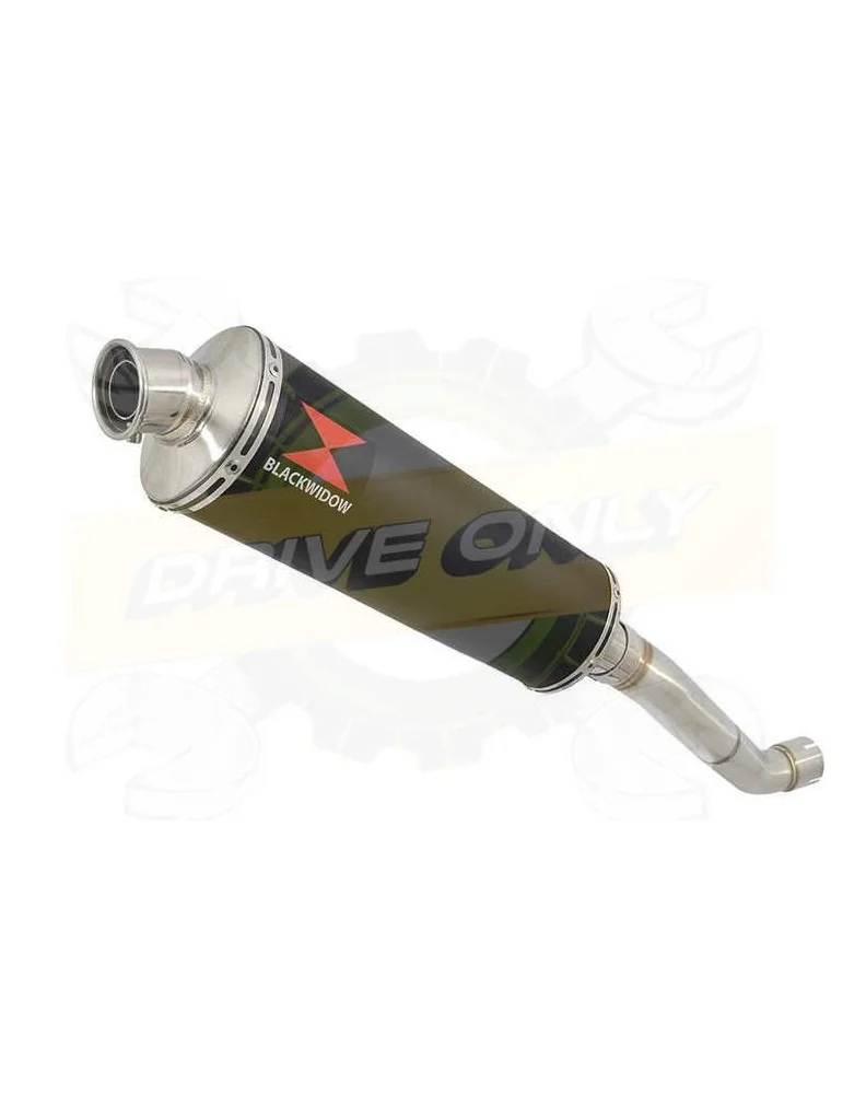 Aprilia Tuono V4R / V4R APRC 2011/2015 Passage Haut Exhaust tube de raccord & Ovale Black Silencieux En Inox 400mm