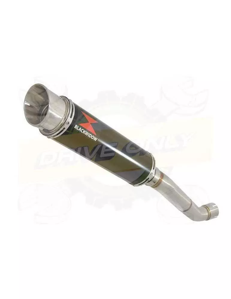Aprilia Tuono V4R / V4R APRC 2011/2015 Passage Haut Exhaust tube de raccord & Rond GP Style Black Silencieux En Inox 360mm