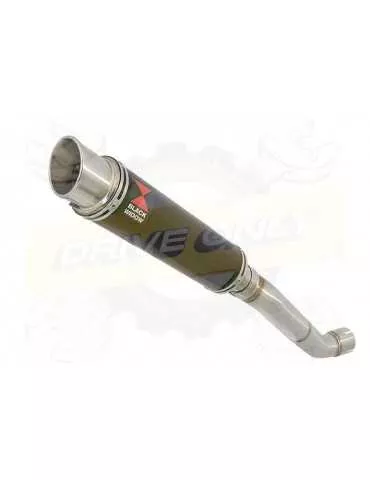 Aprilia Tuono V4R / V4R APRC 2011/2015 Passage Haut Exhaust tube de raccord & Rond GP Style Black Silencieux En Inox 350mm