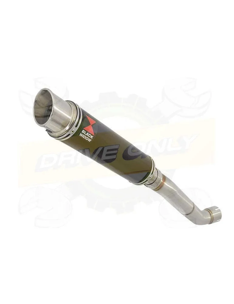 Aprilia Tuono V4R / V4R APRC 2011/2015 Passage Haut Exhaust tube de raccord & Rond GP Style Black Silencieux En Inox 350mm