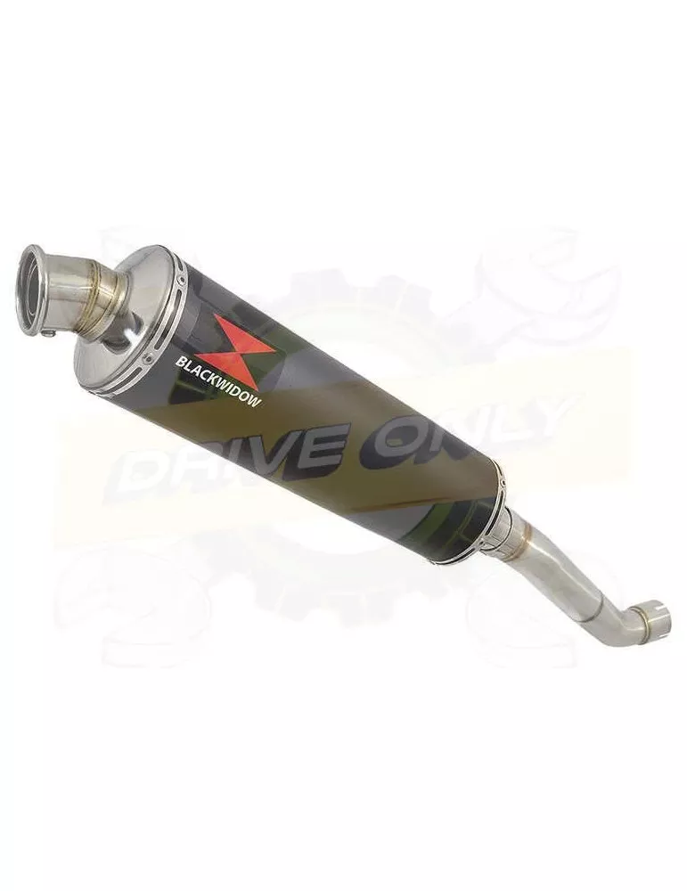 Aprilia Tuono V4R / V4R APRC 2011/2015 Passage Haut Exhaust tube de raccord & Rond Black Silencieux En Inox 400mm
