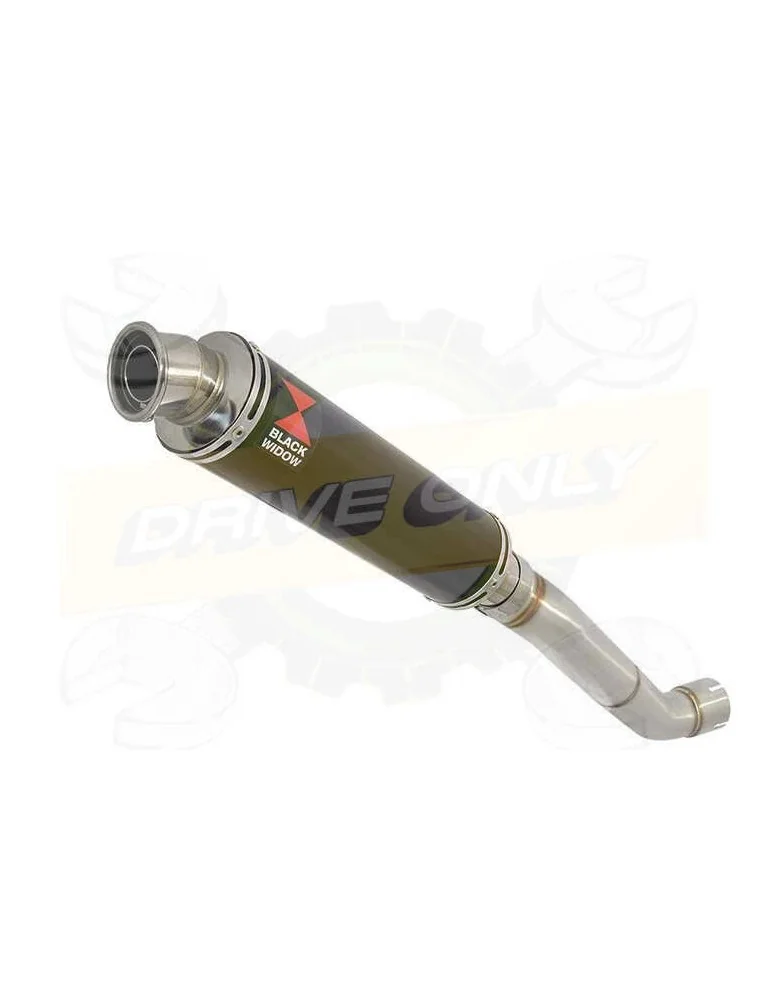 Aprilia Tuono V4R / V4R APRC 2011/2015 Passage Haut Exhaust tube de raccord & Rond Black Silencieux En Inox 350mm