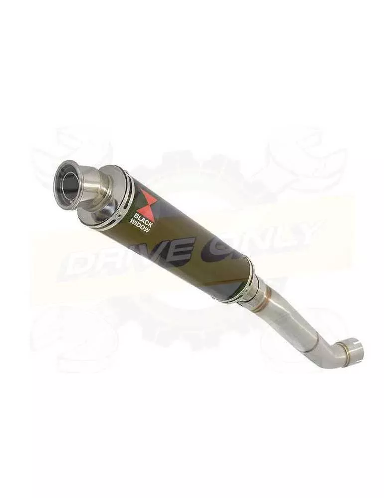 Aprilia Tuono V4R / V4R APRC 2011/2015 Passage Haut Exhaust tube de raccord & Rond Black Silencieux En Inox 350mm