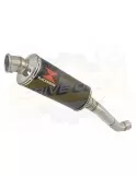 Aprilia Tuono V4R / V4R APRC 2011/2015 Passage Haut Exhaust tube de raccord & Rond Black Silencieux En Inox 300mm