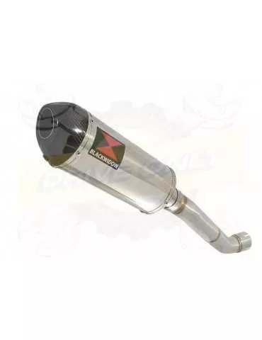 Aprilia Tuono V4R / V4R APRC 2011/2015 Passage Haut Exhaust tube de raccord & Ovale Silencieux En Inox + En Carbone Tip 300mm