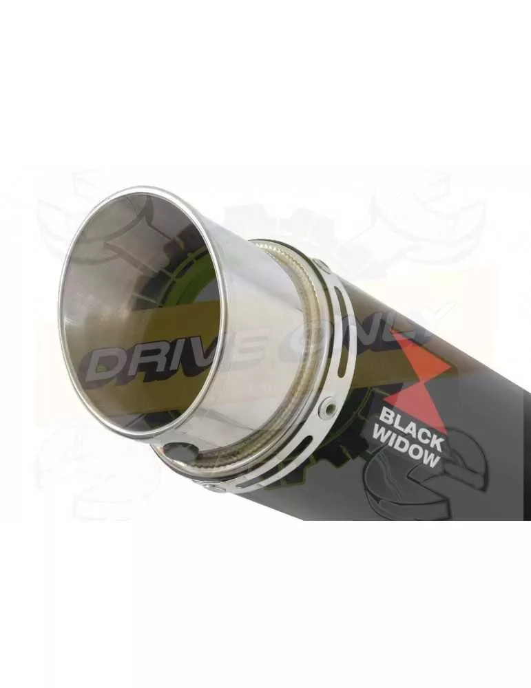 HONDA XL125 VARADERO (JC32) 01-07 Tube de raccord et Silencieux GP Rond Noir En Inox 350mm