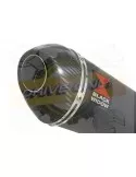 HONDA XL125 VARADERO (JC32) 01-07 Tube de raccord et Silencieux Ovale Noir En Inox + Carbone 200mm