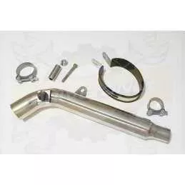 HONDA XL125 VARADERO (JC32) 01-07 Tube de raccord et Silencieux Ovale Noir En Inox + Carbone 200mm
