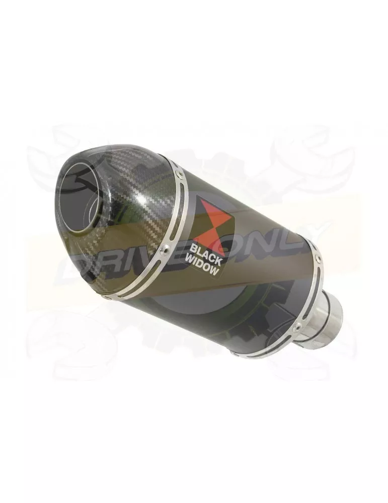 VFR800 98-03 (RC46) Hi level Silencieux kit & Silencieux Ovale Noir en Inox / Carbone 200mm