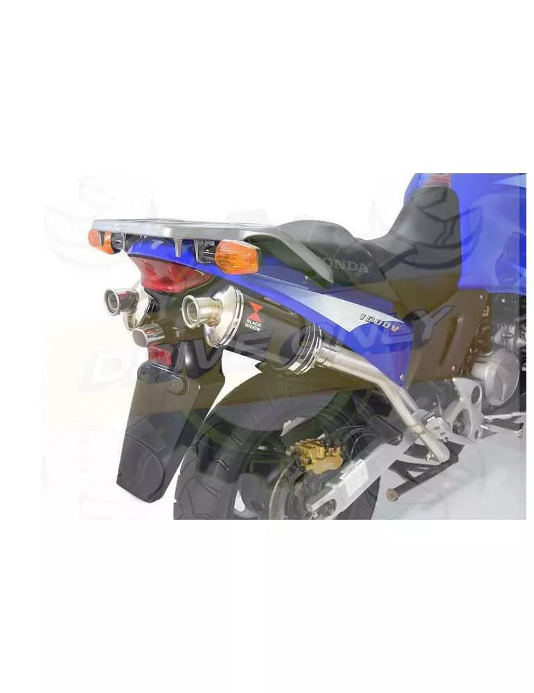 XL1000 V Varadero 1999 - 2014 Par paire Silencieux Kit / Silencieux Ovale Noir En Inox 230mm