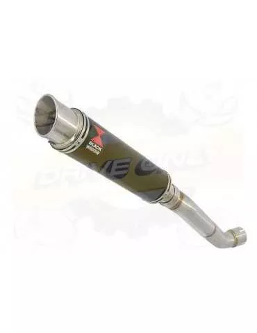 Aprilia RSV4 1000R & Factory 2009/2015 Passage Haut Exhaust tube de raccord & Rond GP Style Black Silencieux En Inox 350mm