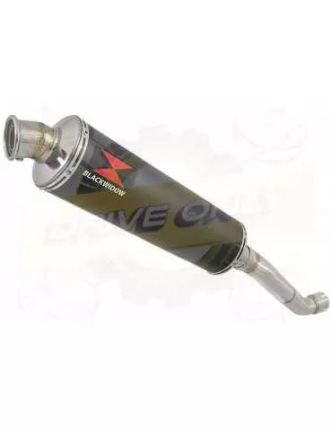 Aprilia RSV4 1000R & Factory 2009/2015 Passage Haut Exhaust tube de raccord & Rond Black Silencieux En Inox 400mm