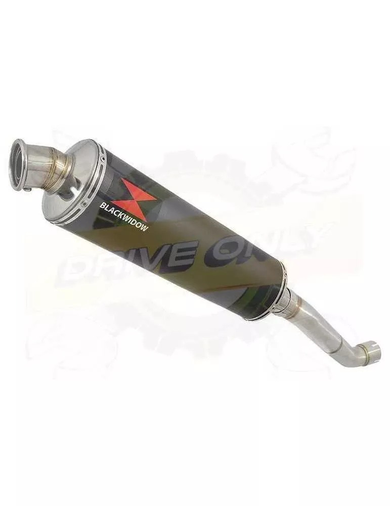 Aprilia RSV4 1000R & Factory 2009/2015 Passage Haut Exhaust tube de raccord & Rond Black Silencieux En Inox 400mm