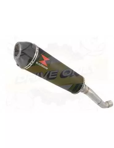 Aprilia RSV4 1000R & Factory 2009/2015 Passage Haut Exhaust tube de raccord & Ovale Black Silencieux En Inox + Carbon Tip 400mm