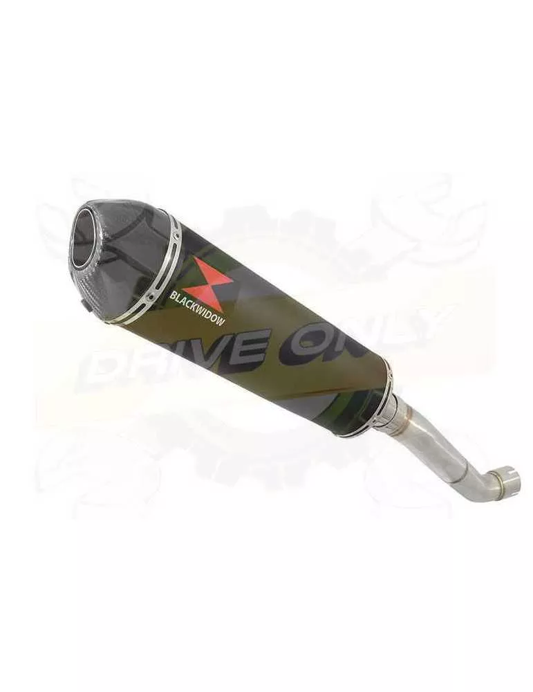 Aprilia RSV4 1000R & Factory 2009/2015 Passage Haut Exhaust tube de raccord & Ovale Black Silencieux En Inox + Carbon Tip 400mm