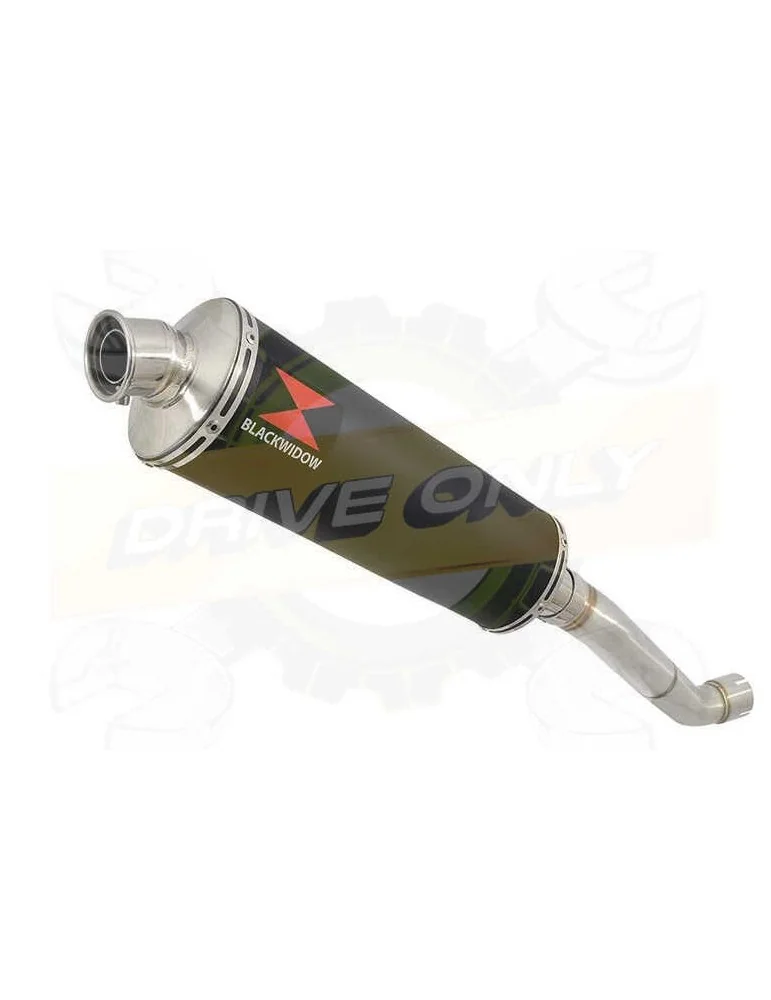 Aprilia RSV4 1000R & Factory 2009/2015 Passage Haut Exhaust tube de raccord & Ovale Black Silencieux En Inox 400mm