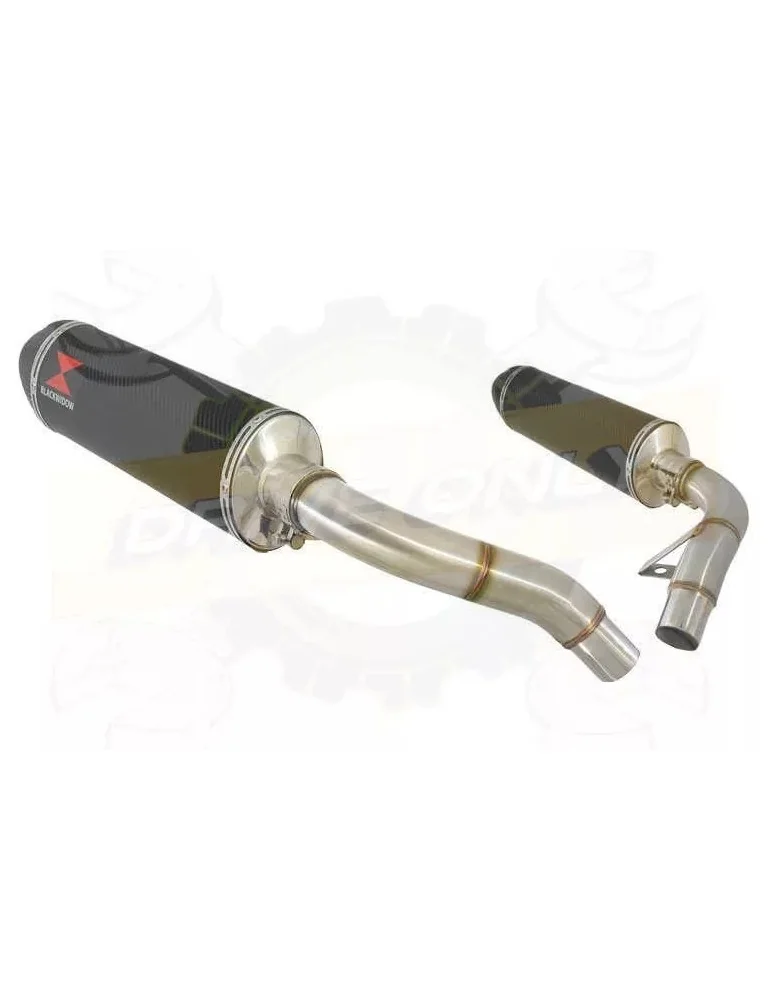 ST1100 ST 1100 (SC26) Pan European Tube de raccord & Silencieux Ovale En Carbone + carbone tip 400mm