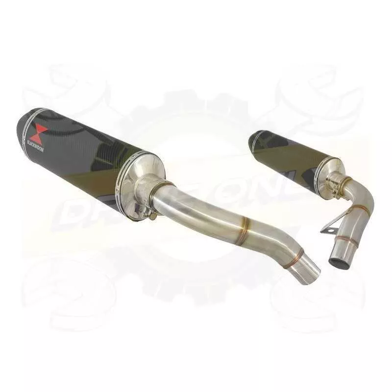 ST1100 ST 1100 (SC26) Pan European Tube de raccord & Silencieux Ovale En Carbone + carbone tip 400mm