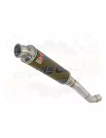 Aprilia RSV4 1000R & Factory 2009/2015 Passage Haut Exhaust tube de raccord & Rond Black Silencieux En Inox 350mm