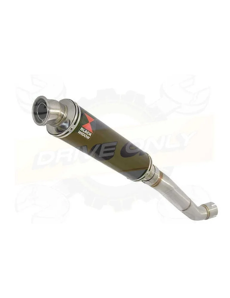 Aprilia RSV4 1000R & Factory 2009/2015 Passage Haut Exhaust tube de raccord & Rond Black Silencieux En Inox 350mm