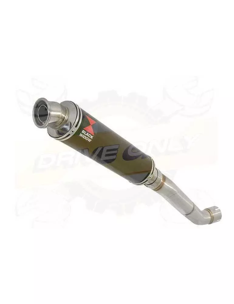 Aprilia RSV4 1000R & Factory 2009/2015 Passage Haut Exhaust tube de raccord & Rond Black Silencieux En Inox 350mm