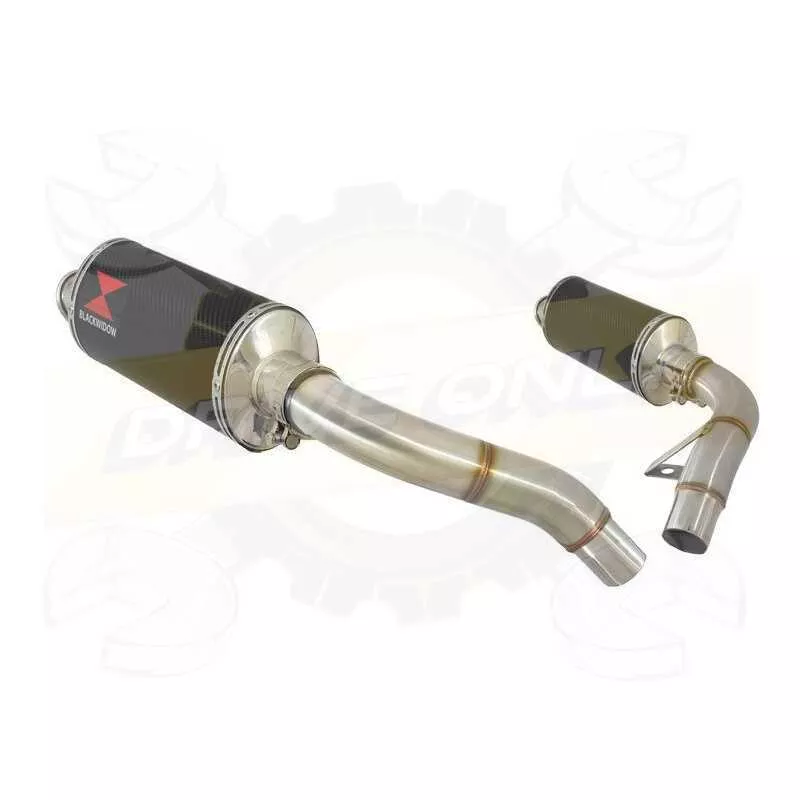 ST1100 ST 1100 (SC26) Pan European Tube de raccord & Silencieux Ovale En Carbone 300mm