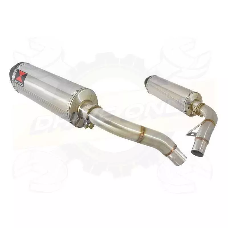 ST1100 ST 1100 (SC26) Pan European Tube de raccord & Silencieux Ovale En Inox + carbone tip 400mm